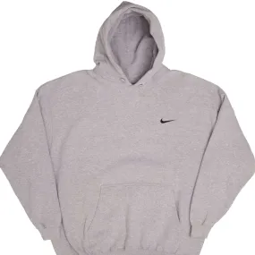 VINTAGE NIKE CLASSIC SWOOSH GREY HOODIE SWEATSHIRT 1990S SIZE XL MADE IN USA