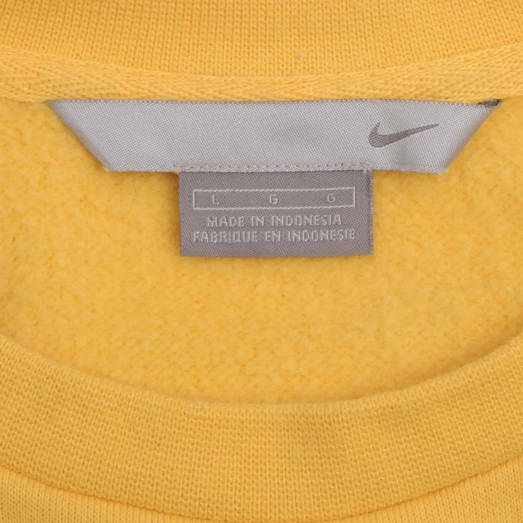 VINTAGE NIKE CLASSIC SWOOSH YELLOW SWEATSHIRT 2000S SIZE LARGE