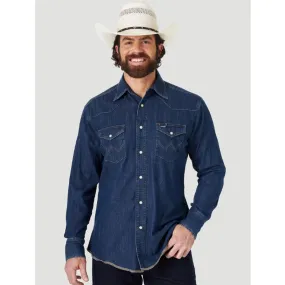 Wrangler Men's Dark Denim Snap Shirt