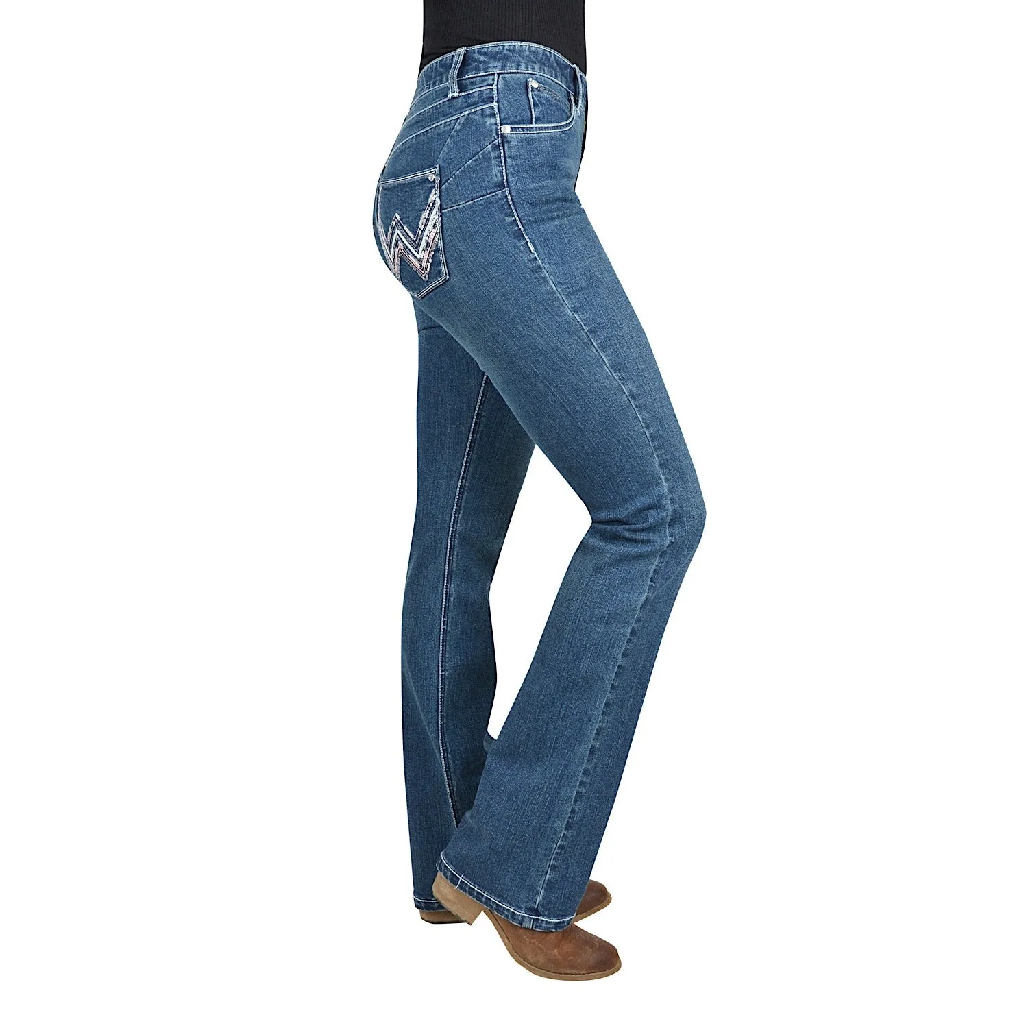 Wrangler Womens Arizona Jean - Q-Baby Booty Up Vintage Wash