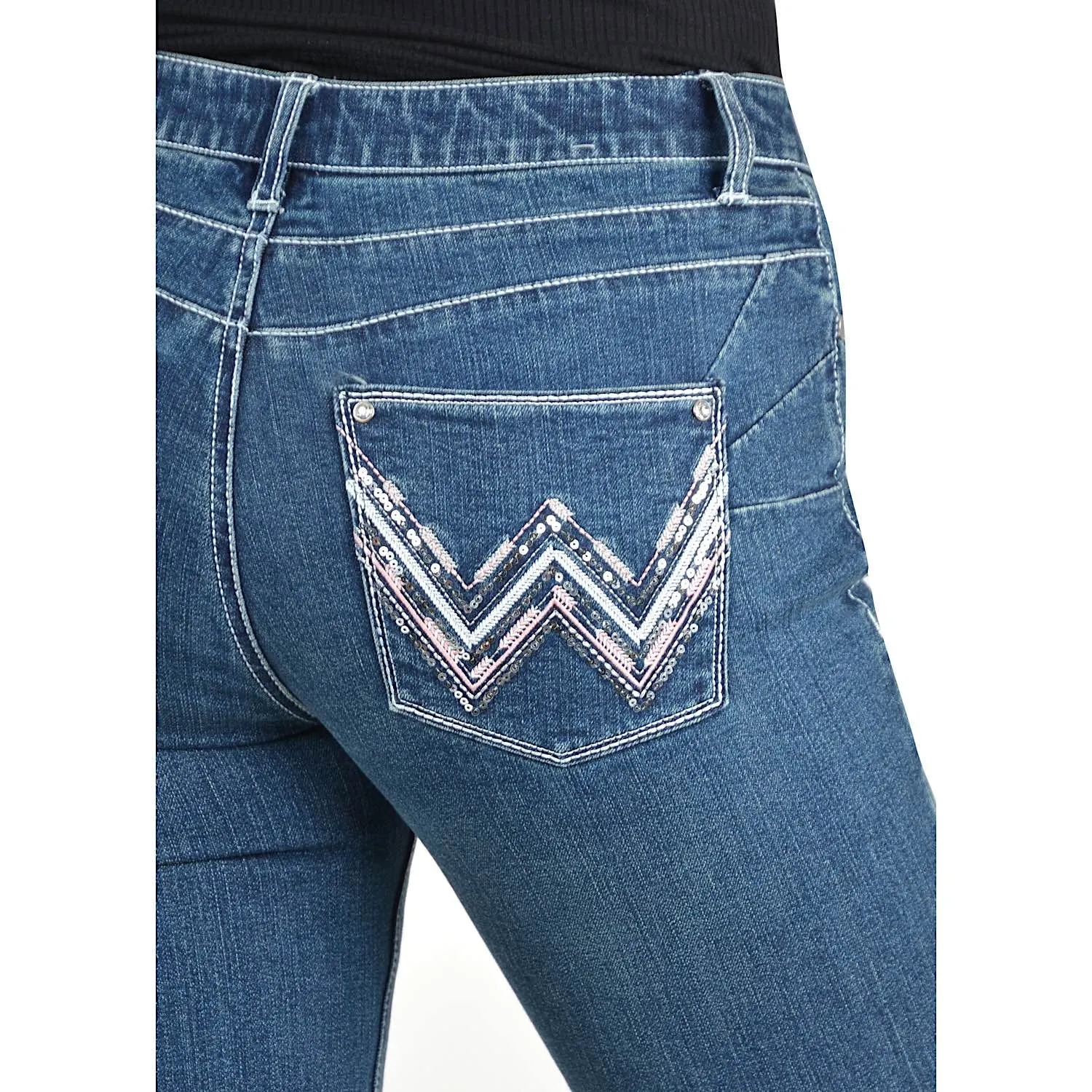 Wrangler Womens Arizona Jean - Q-Baby Booty Up Vintage Wash