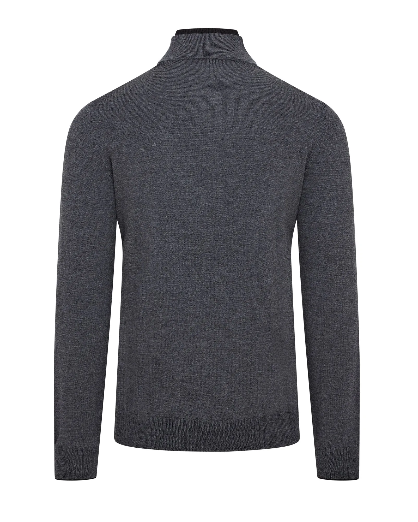 Zattura Quarter Zip Button & Zip Detail Knitted Jumper (Charcoal)